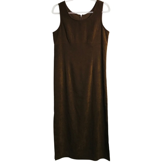 Rhythm Dresses & Skirts - Rhythm Vintage Brown Corduroy Sleeveless Maxi Column Dress Scoop Neck Chocolate